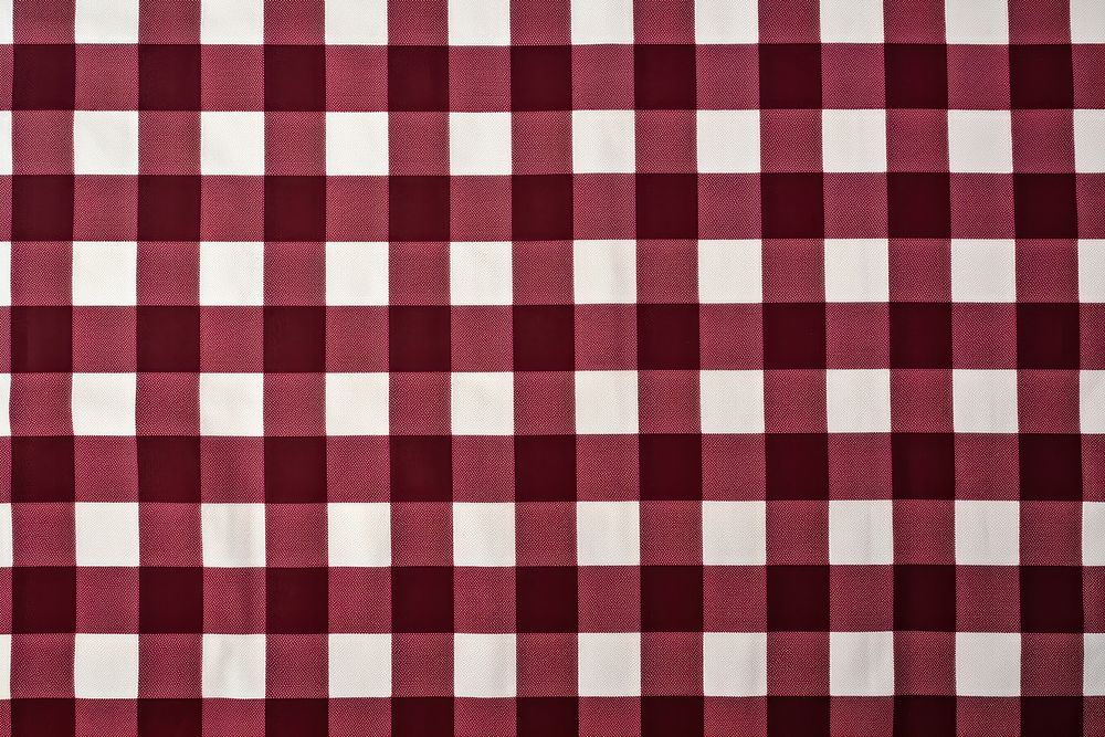 Checkered pattern cotton tablecloth maroon linen.