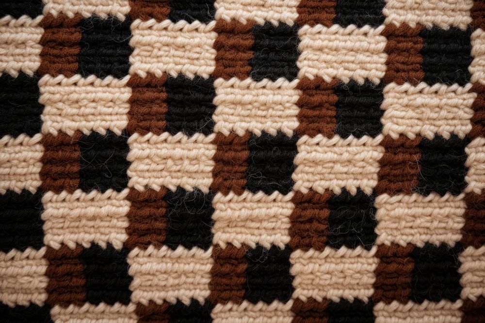 Checkered pattern knitted wool clothing knitwear apparel.