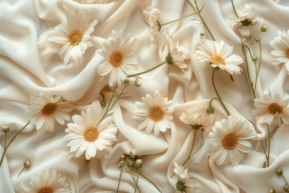 Daisy graphic backgrounds textile pattern.