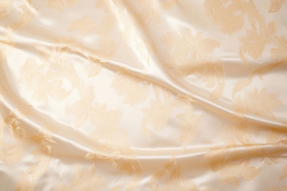 Damask pattern champagne gold silk velvet.