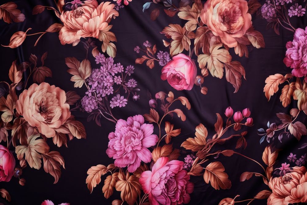 Floral pattern fabric texture backgrounds flower plant.