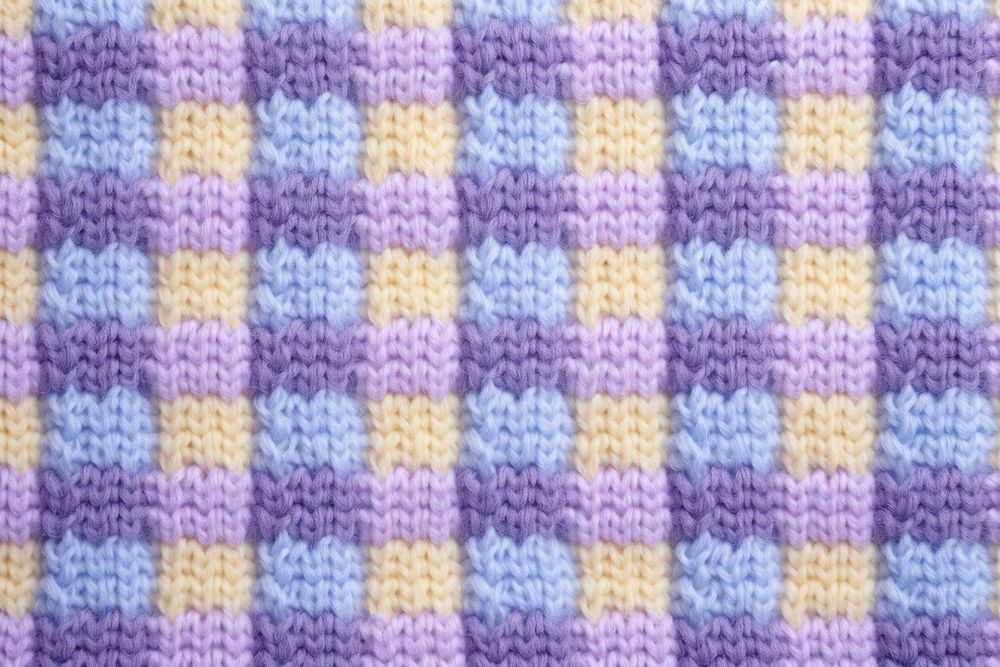 Checkered pattern knitted wool clothing knitwear knitting.