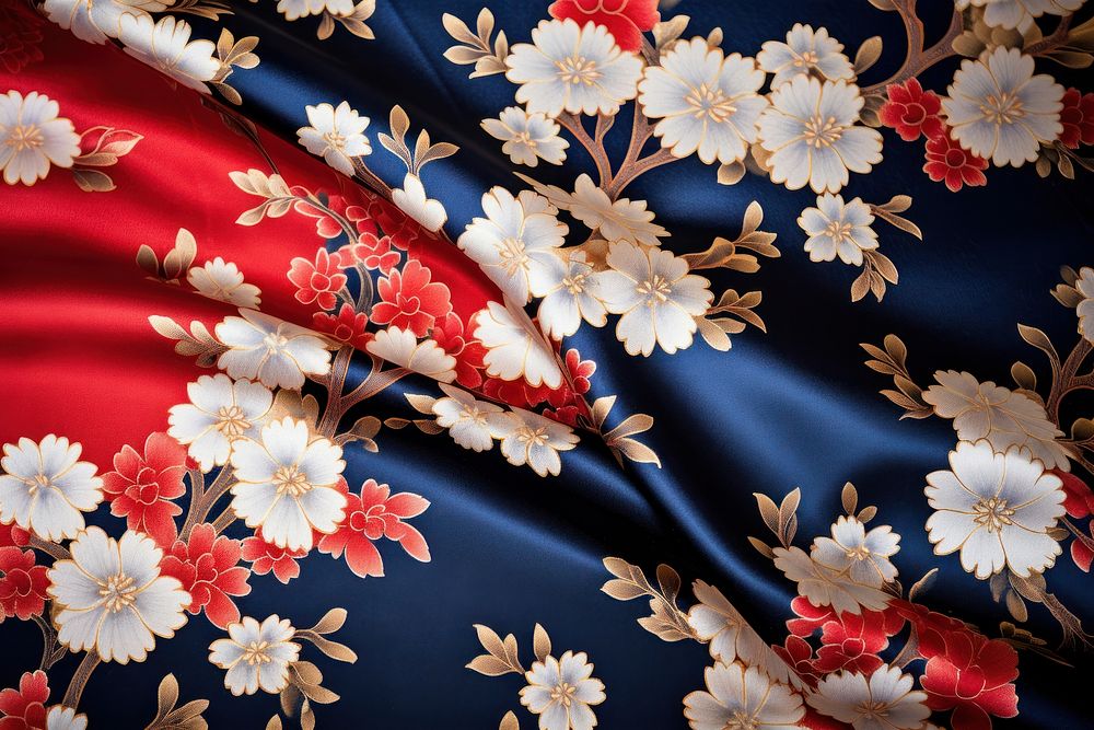 Shogun Castle pattern backgrounds satin silk.