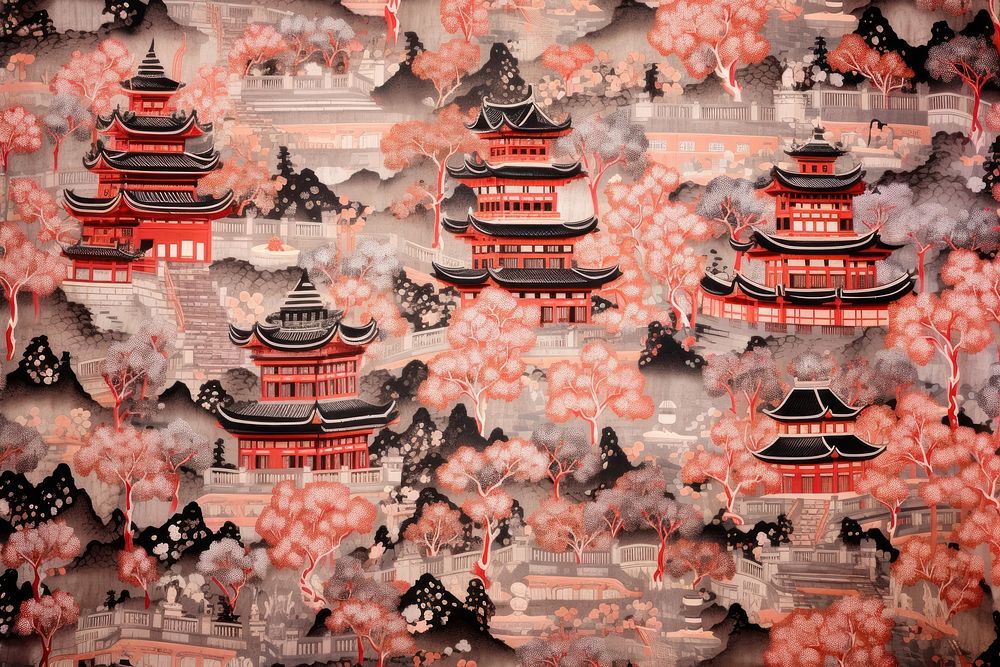 Shogun Castle pattern architecture backgrounds temple.