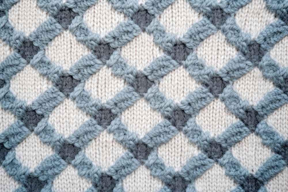 Checkered pattern knitted wool texture clothing knitting.