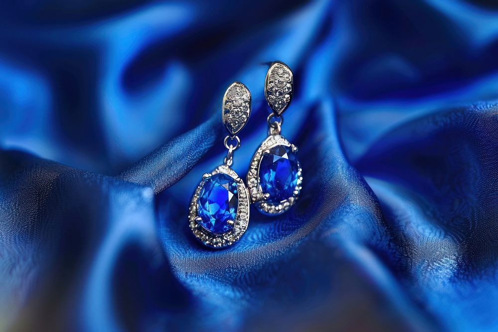 Sapphire earrings gemstone jewelry blue.