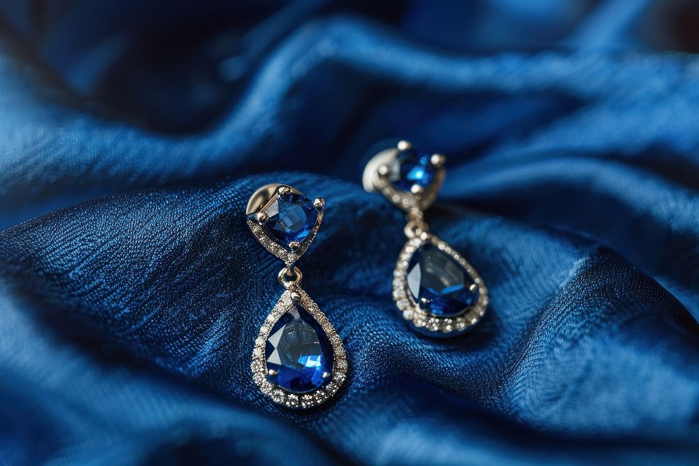 Sapphire earrings gemstone jewelry accessories.