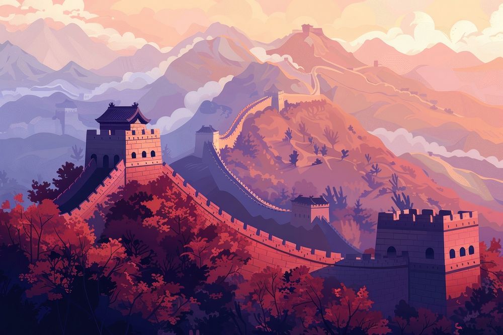 Great wall of China landmark.