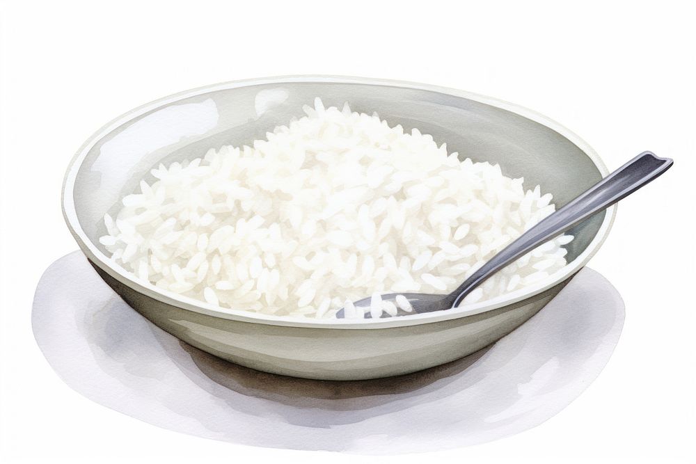 Rice on the plate produce cutlery grain.