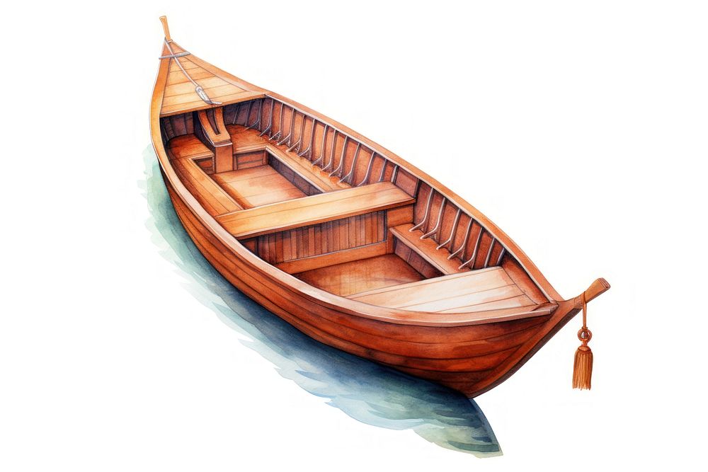 Thai wooden boat water transportation watercraft.