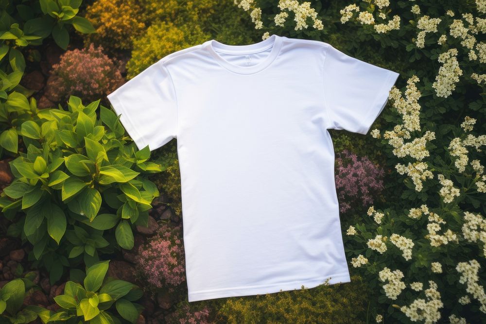 Blank tshirt mockup vegetation clothing apparel.