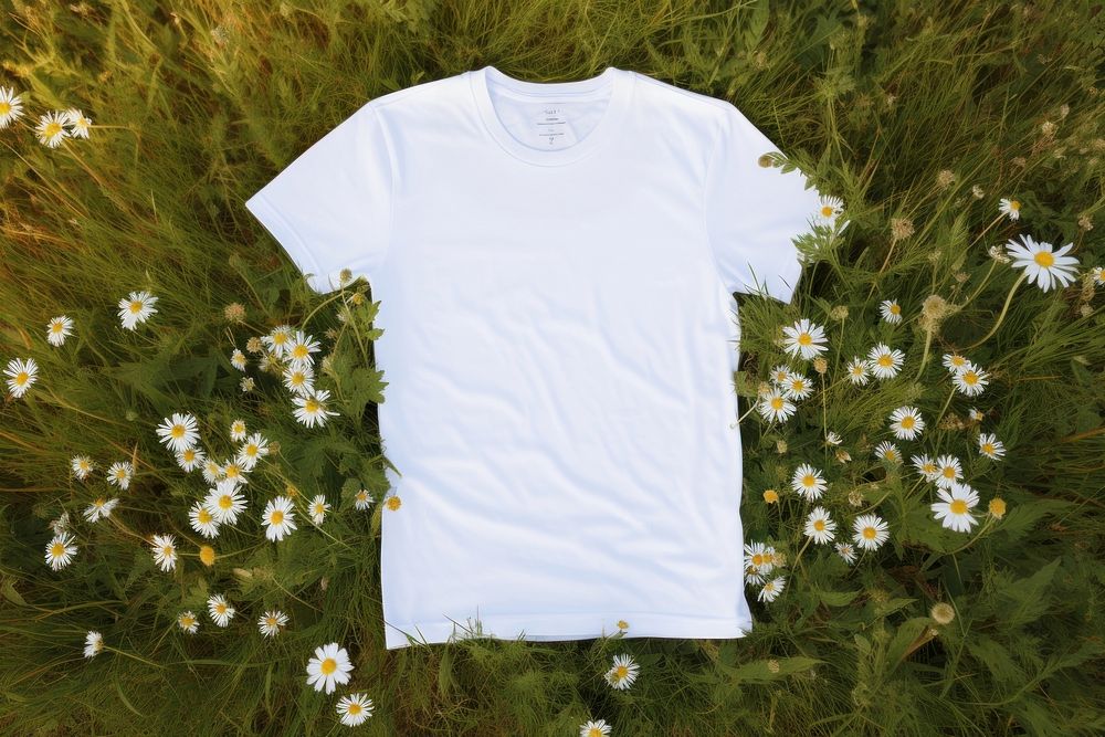 Blank tshirt mockup daisy asteraceae clothing.