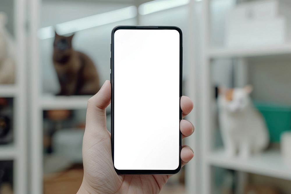 Blank smartphone mockup pet electronics iphone.