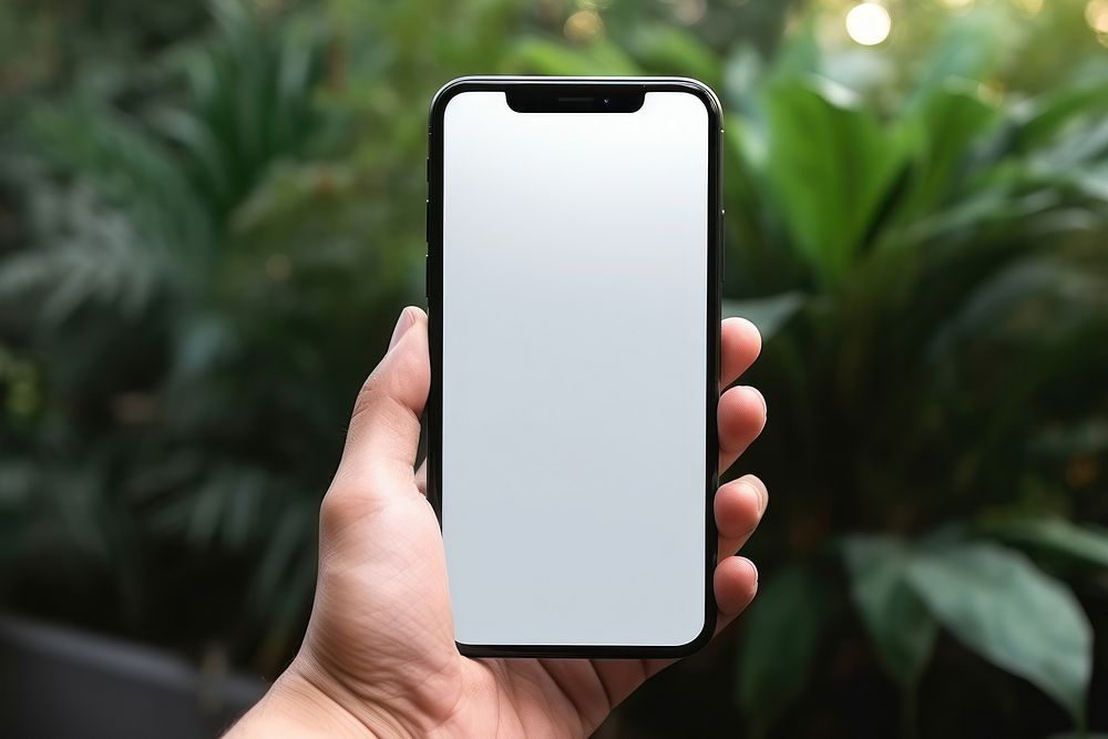 Blank smartphone mockup electronics iphone person.