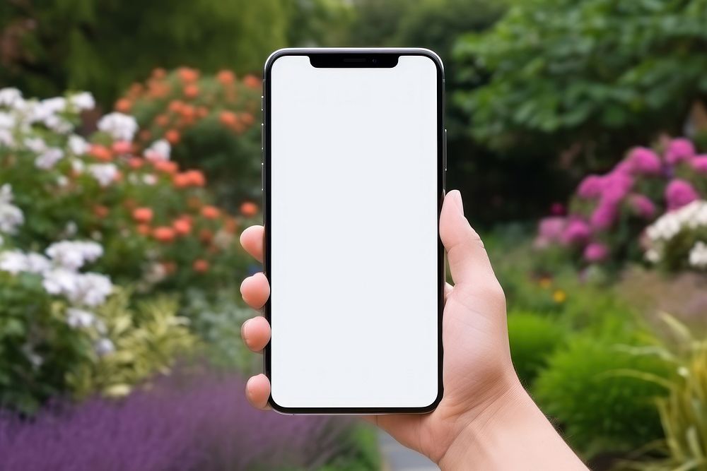 Blank smartphone mockup electronics iphone person.