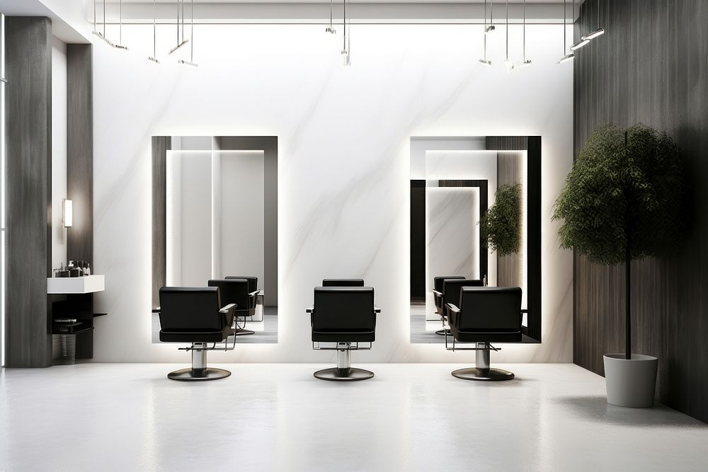 A hair salon interior furniture indoors chair.
