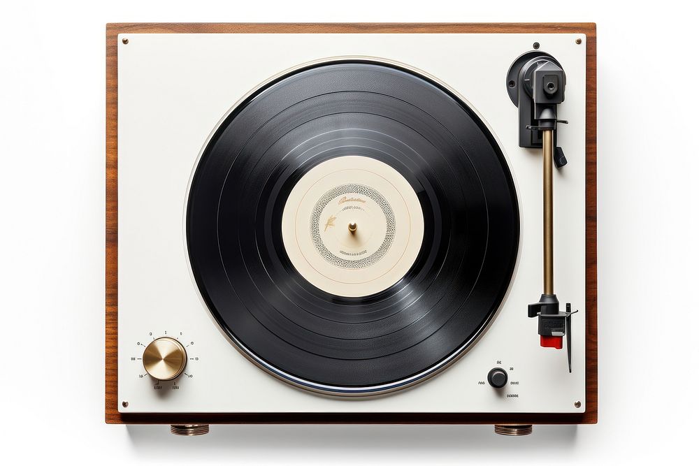 A vintage turntable electronics white background gramophone.