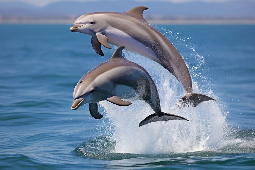 Beautiful dolphins animal mammal fish.