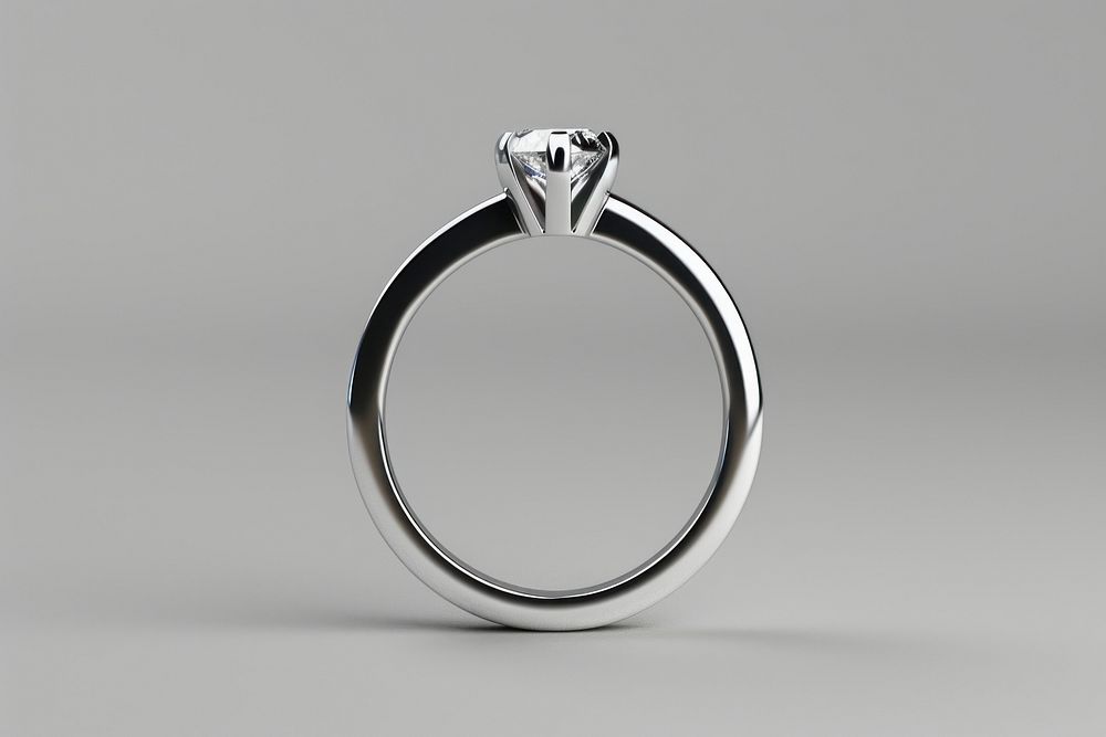 Jewelery diamond silver ring.