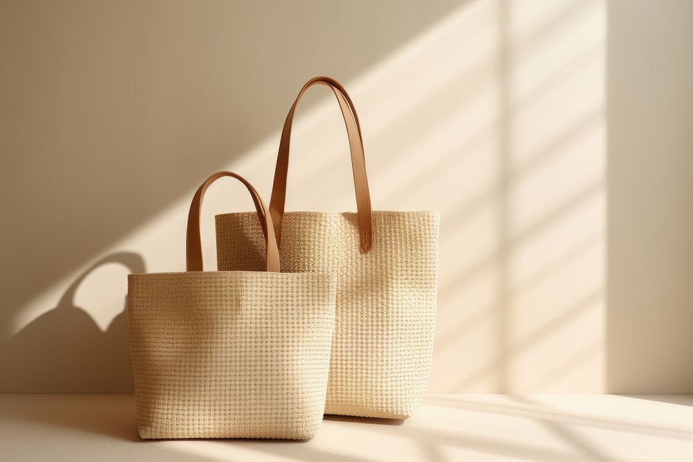 Woven bags mockup accessories handicraft accessory.