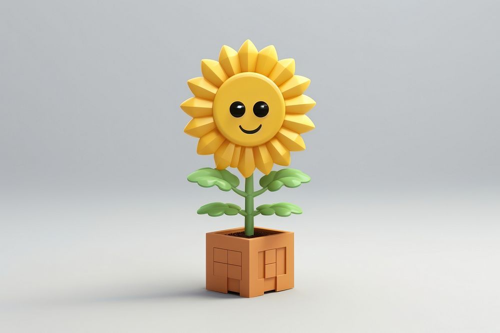 Cute pixel sunflower object art handicraft pottery.