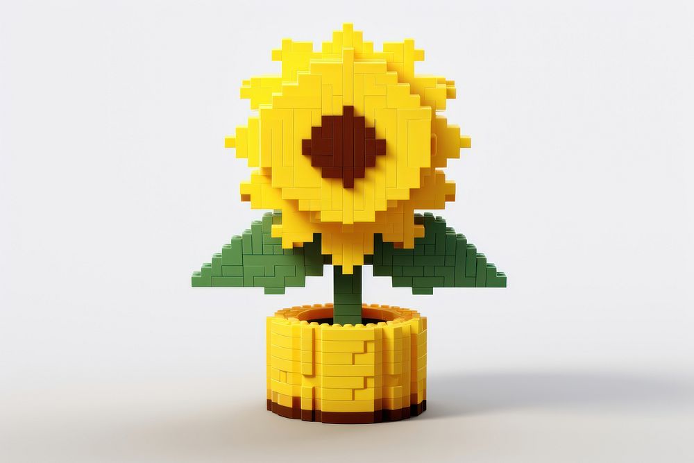 Cute pixel sunflower object art blossom origami.