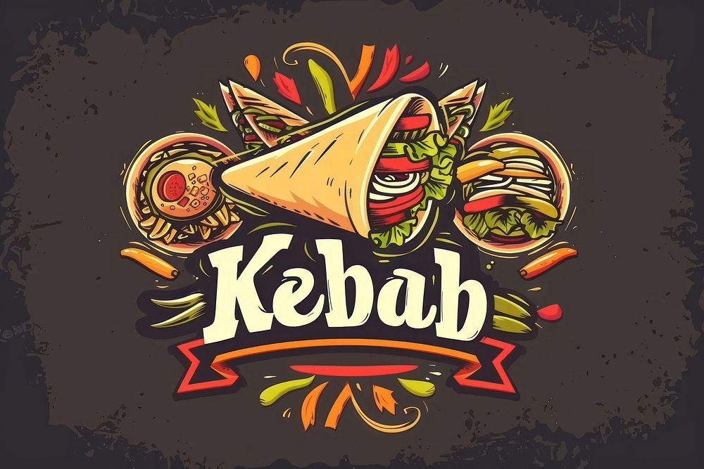 Kebab logo emblem symbol tin.