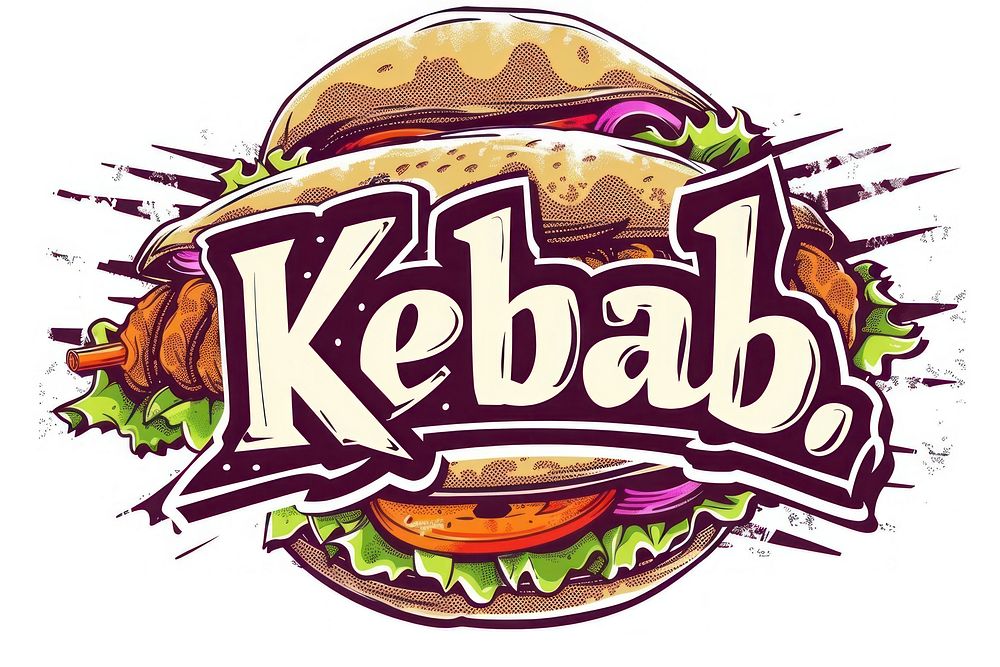 Kebab logo burger animal lunch.