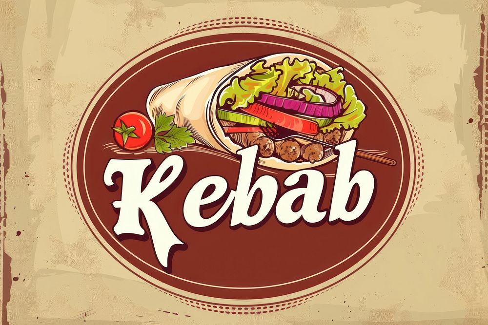 Kebab logo advertisement food tin.