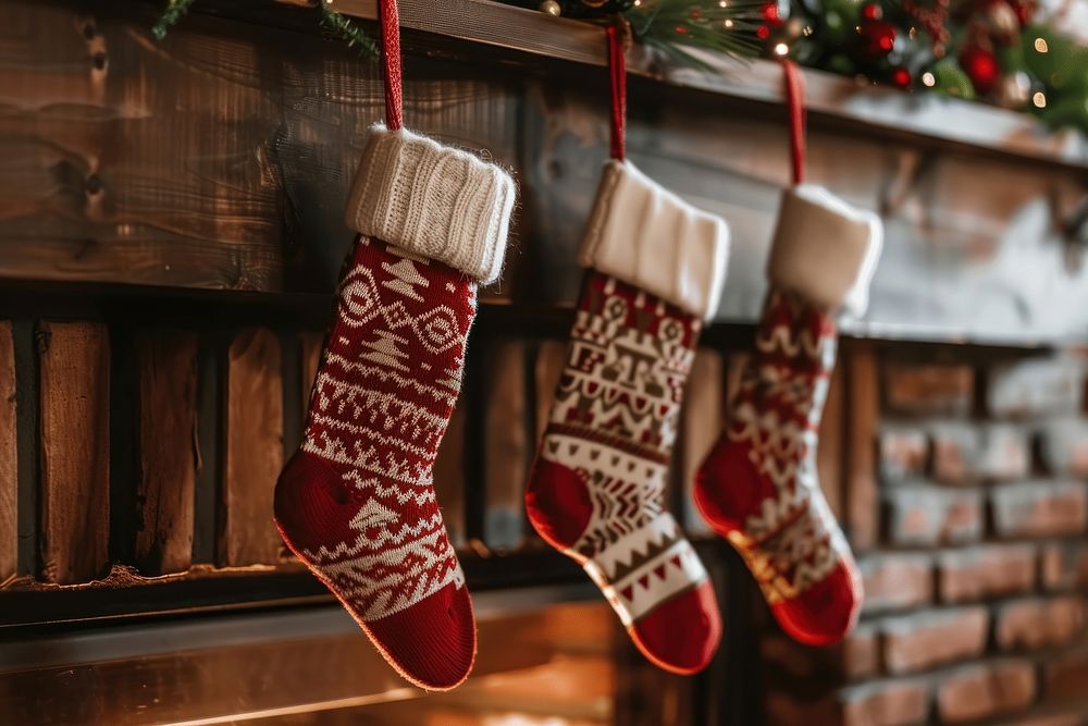 Photo of christmas socks clothing festival stocking.