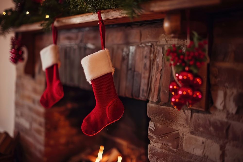 Photo of christmas socks festival clothing stocking.
