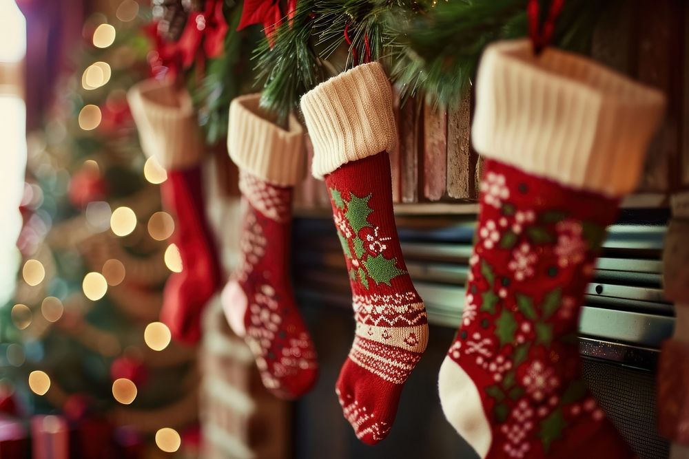 Photo of christmas socks festival clothing stocking.