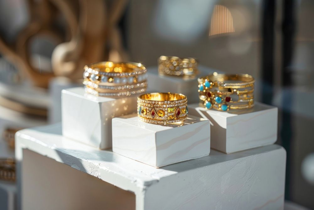 Gemstones ring gold accessories.