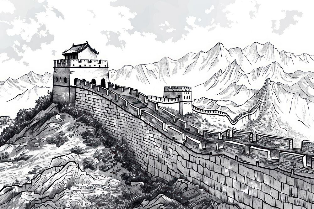 Great Wall of China landmark.