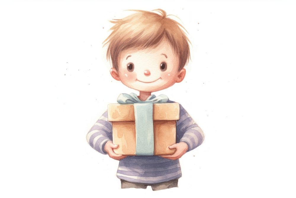 Child holding a gift box photography portrait person.