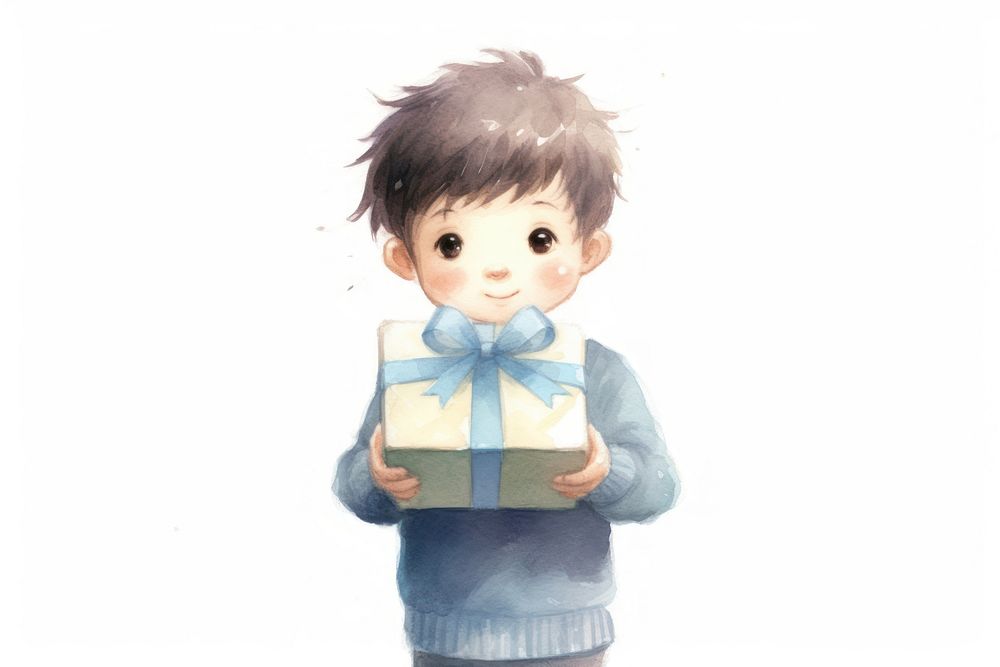 Child holding a gift box photography portrait person.