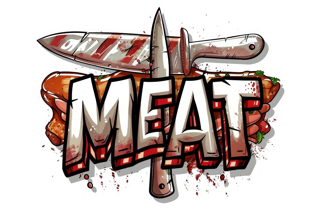 Logo of Butcher meat shop text publication graphics.