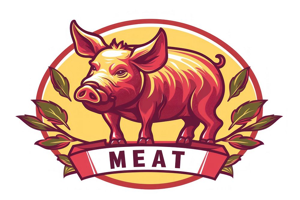 Logo of Butcher meat shop bonfire animal mammal.