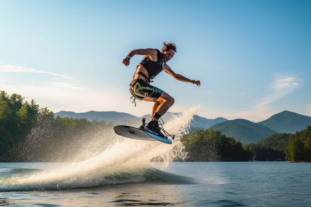 Wakeboard recreation sports person.