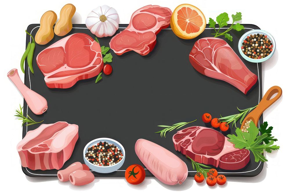 Meat banner vector meat dessert cream.