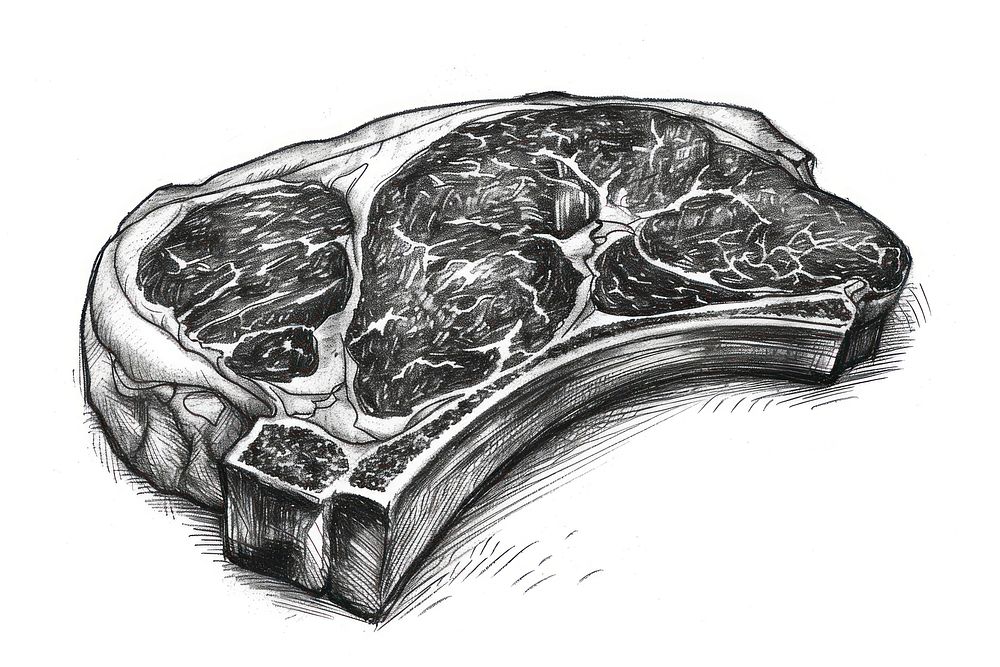 Meat illustrated drawing sketch.