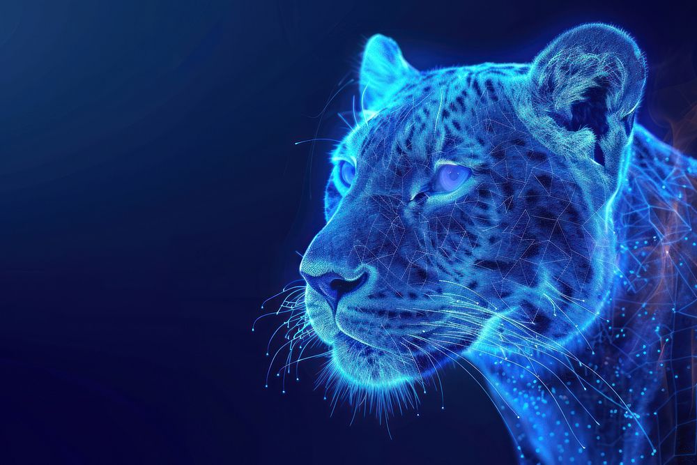 Digital abstract background animal blue wildlife.