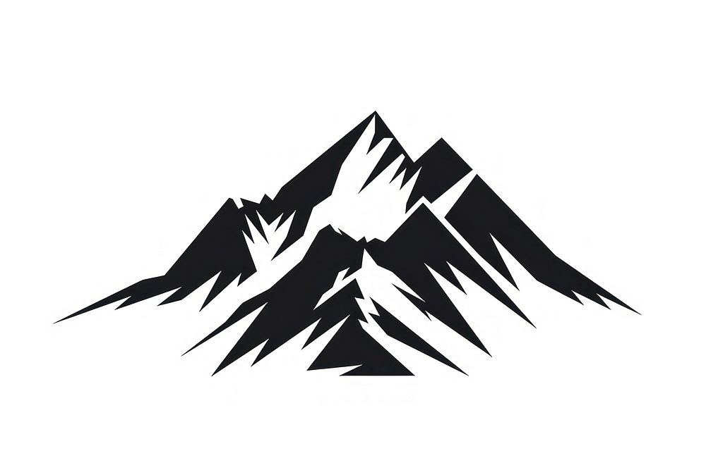 Mountain Shape Logo logo outdoors stencil.