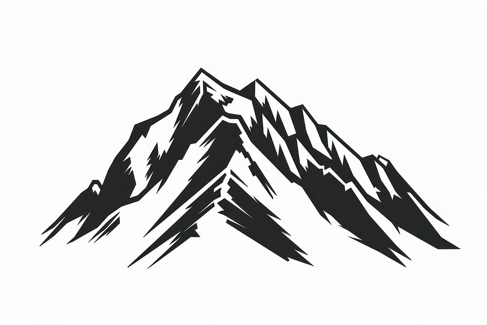 Mountain Shape Logo mountain outdoors stencil.