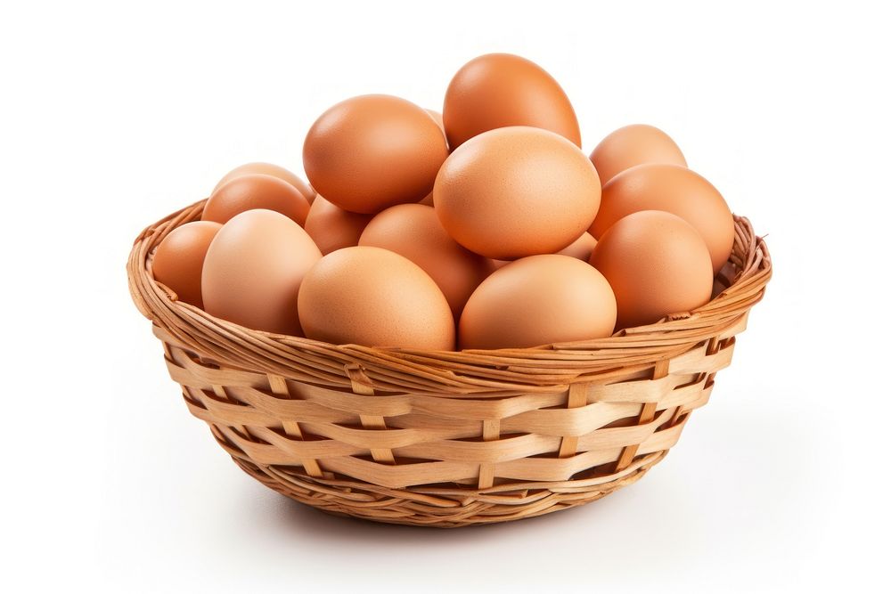 Basket of chicken eggs food.