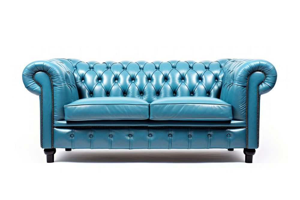 Leather sofa furniture armchair blue.