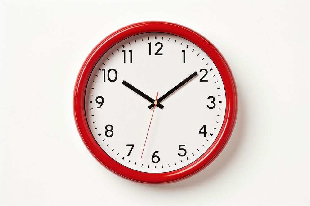 Clock with red frame clock white background deadline.