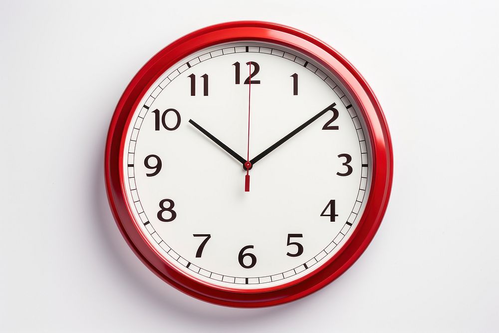 Clock with red frame clock white background deadline.