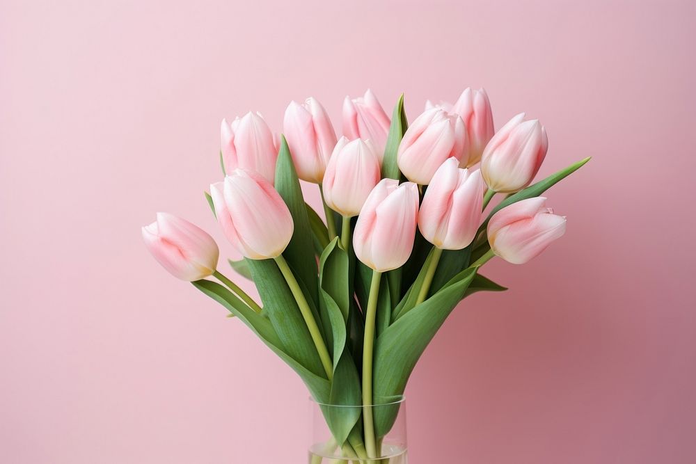 Delicate tulip bouquet flower plant inflorescence.