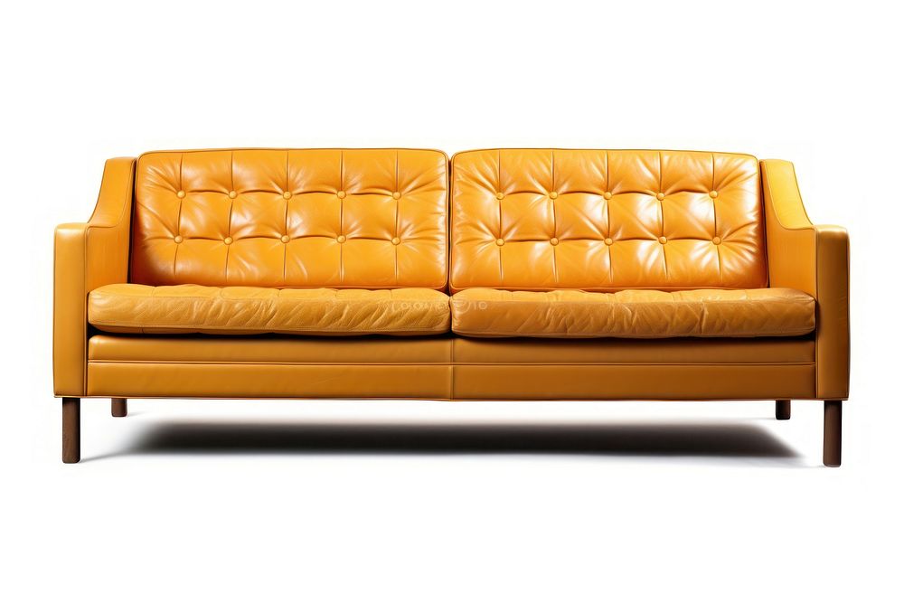 Leather sofa furniture white background comfortable.